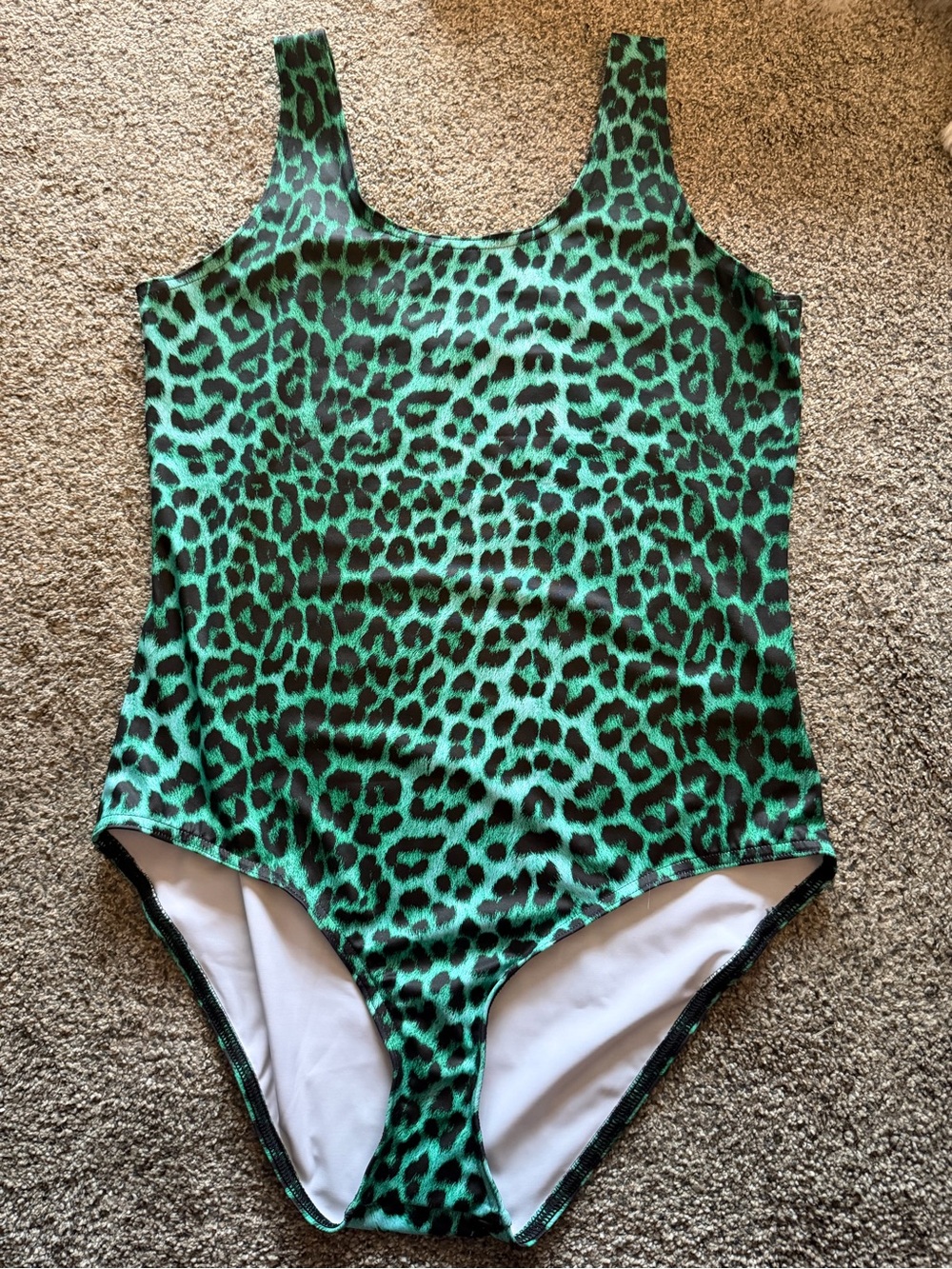 Blackmilk Claws Out Green Leopard Print One-Piece Swimsuit - Picture 5 of 8